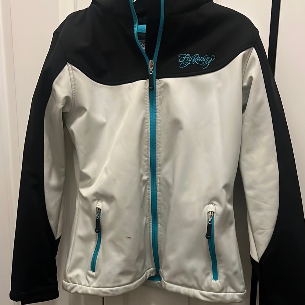 Fly Racing Women’s Black and White Zip-Up Jacket